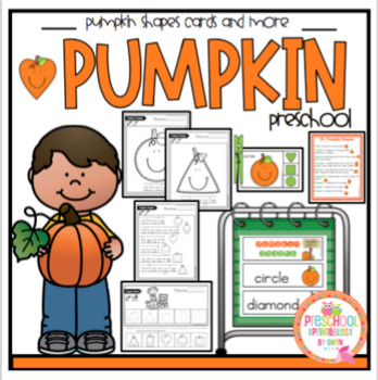 Preview of Pumpkin Shapes Worksheets and Cards