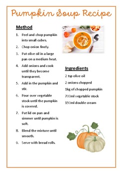 Preview of Pumpkin Soup Activity Pack