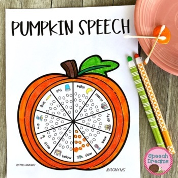 Preview of Pumpkin Speech Therapy Craft: 100 Trials Low Prep: Later Developing Sounds