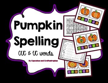 Pumpkin Spelling Literacy Center {{CVC & VC WORDS}} | TpT