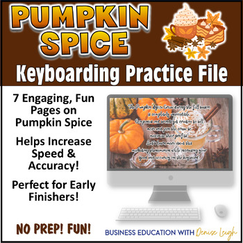 Preview of Pumpkin Spice Keyboarding Practice Fun Typing | Computer Applications Activity