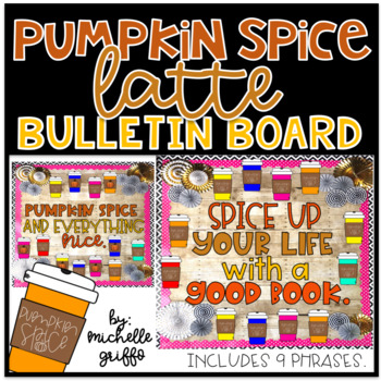 Preview of Pumpkin Spice Latte Bulletin Board Latte Fall Halloween 
