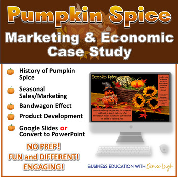 Preview of Pumpkin Spice Seasonal Marketing Class & Economics Case Study Activity Lesson
