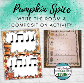 Preview of Pumpkin Spice Write the Room and Composition Activity