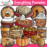 Pumpkin Spiced Food Clipart: 26 Pie, Latte, Donuts Clip Ar