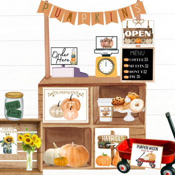Preview of Pumpkin Stand Creative Play, Fall Pretend Play