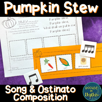 Preview of Pumpkin Stew: Halloween Song & Rhythmic Ostinato Composition Activity for Fall