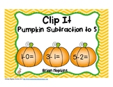 Pumpkin Subtraction to 5 Clip It