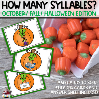 Preview of Counting Syllables  | Syllable Sort | Fall Activities