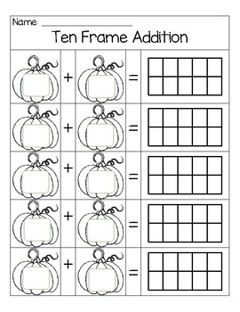 Pumpkin Ten Frame Addition by Teach Happier - Jenn Maze | TPT