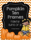 Addition Facts to 10 Ten Frames Pumpkins Worksheets Game