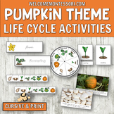 Pumpkin Life Cycle Activities for Montessori or Preschool 