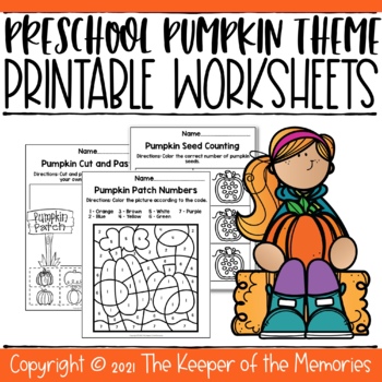 Preschool Pumpkin Theme No Prep Printable Worksheets