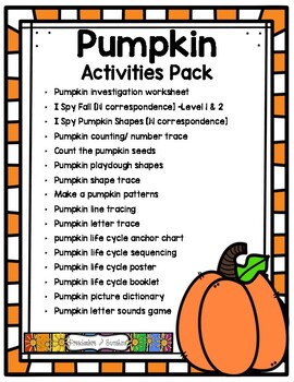 Preview of Pumpkin Themed Activities