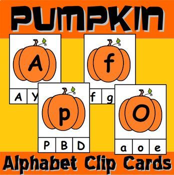 Pumpkin Themed Alphabet Clip Cards by The Connett Connection | TpT