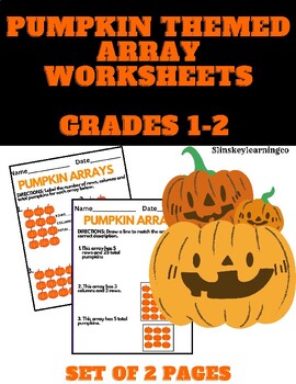 Preview of Pumpkin Themed Array Worksheets