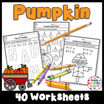 Pumpkin Themed Kindergarten Math and Literacy Worksheets and Activities