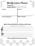 Pumpkin Themed Lesson Planner for Piano Lessons