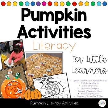 Preview of Pumpkin Themed Literacy Activities - Letter ID, CVC Words, Label a Pumpkin