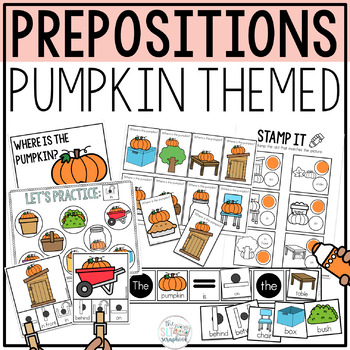 Preview of Pumpkin Themed Prepositions Activities - Spatial Concepts- Fall and Halloween