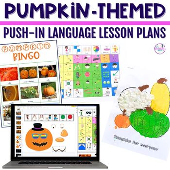 Pumpkin Themed Push-In Speech Therapy Language Lesson Plan Guides for  Prek-2nd