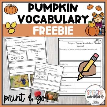 Preview of Pumpkin Themed Vocabulary Worksheets Freebie