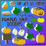 Pumpkin Time Doodles (BW and color PNG files)