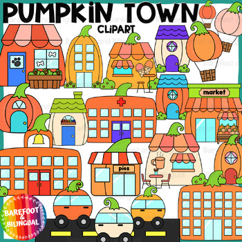 Preview of Pumpkin Town Clipart - Pumpkin Clipart