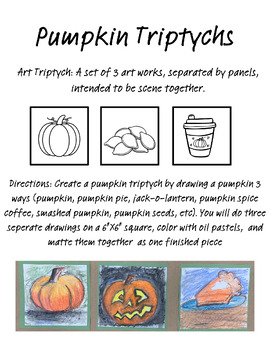 Preview of Pumpkin Triptych Oil Pastel Lesson