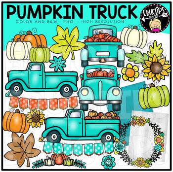 Preview of Pumpkin Truck Clip Art Set {Educlips Clipart}