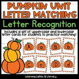 Pumpkin Unit Letter Matching Letter Recognition Task Cards
