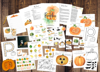 Preview of Pumpkin Unit Study | Montessori & Charlotte Mason Watercolor Pumpkin Nature Unit