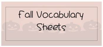 Preview of Pumpkin Vocabulary Sheet (blank)