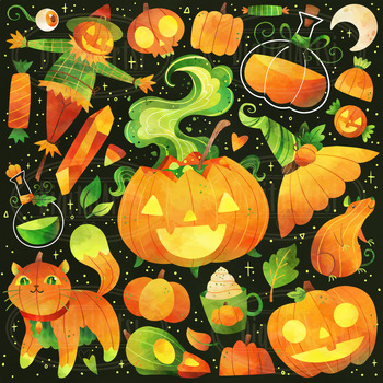 Pumpkin Witch Clipart by Digitalartsi | TPT