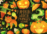 Pumpkin Witch Clipart