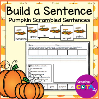 Preview of Occupational Therapy Fall Scrambled Build a Sentence Writing Activities