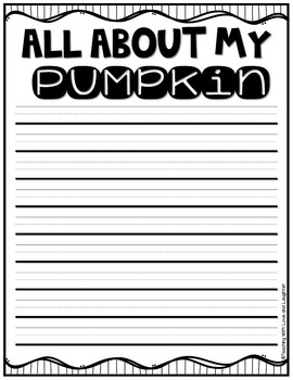 Pumpkin Writing FREEBIE by Teaching With Love and Laughter TpT