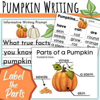 Preview of Pumpkin Writing - Informative Prompt Graphic Organizer & Leveled Lined Paper