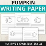 Pumpkin Writing Paper Printable With Lines, Handwriting Pr