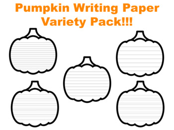 Preview of Pumpkin Writing Paper With Lines Pumpkin Paper Fall Pumpkin Template With Lines