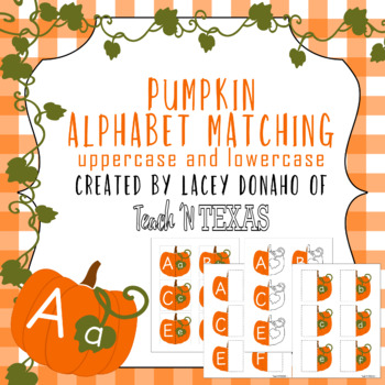 Pumpkin alphabet matching uppercase and lowercase with visual guides