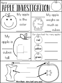 Pumpkin and Apple Investigation by Andrea McKinney TpT