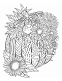 Pumpkin and Flower Fall Giant Coloring Page