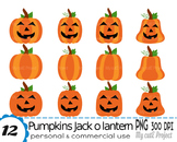 Pumpkin clipart  - Jack o lantern - Clipart Halloween - Sc