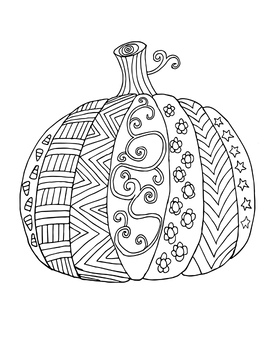 Preview of Pumpkin doodle coloring sheet