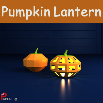 Preview of Pumpkin geometric Lantern, Fall pumpkin craft, Autumn decor, thanksgiving craft