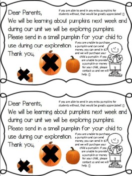 Preview of Pumpkin letter to parents (editable)