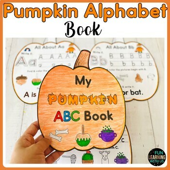 Preview of Pumpkin shape Book - Autumn ABC Practice Book | Fall Alphabet Worksheets
