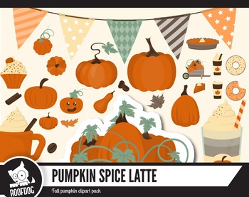 Preview of Pumpkin spice latte clipart pack