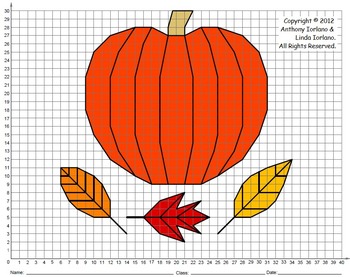 Preview of Pumpkin w/Leaves Mystery Picture : Distance Learning